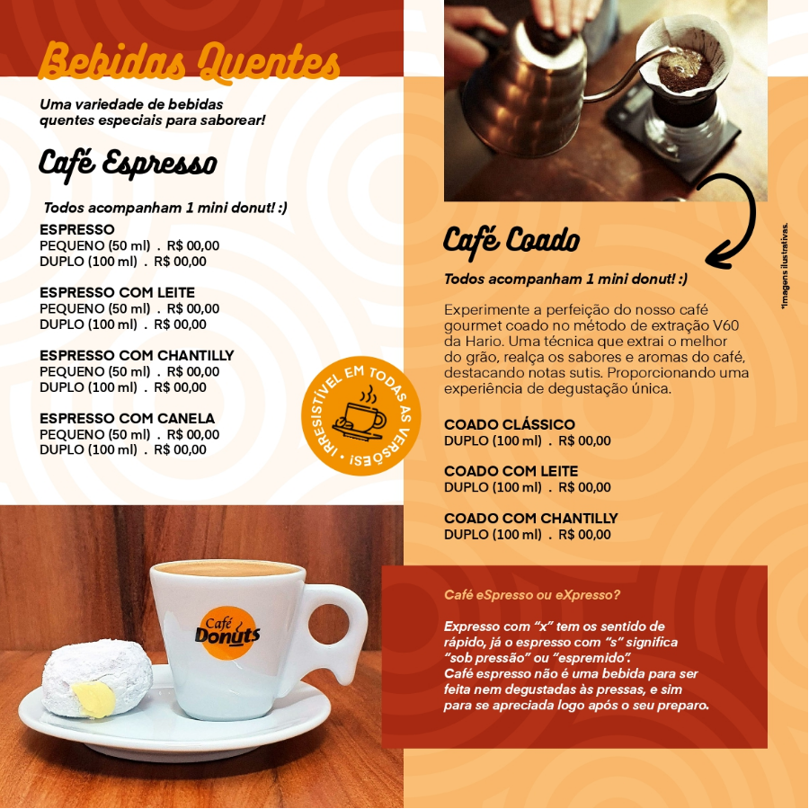 Bebidas quentes Café Donuts
