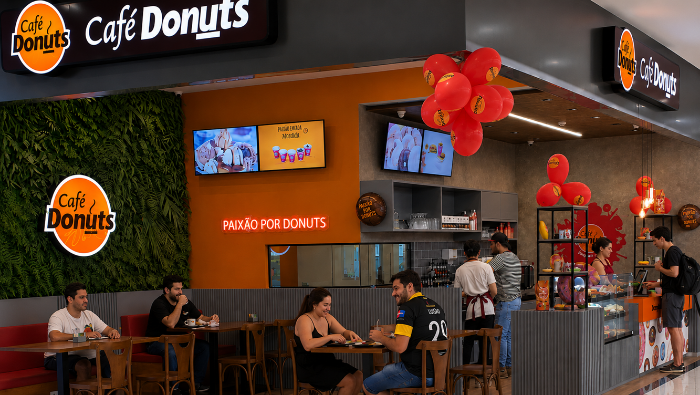 Ambiente de loja Café Donuts